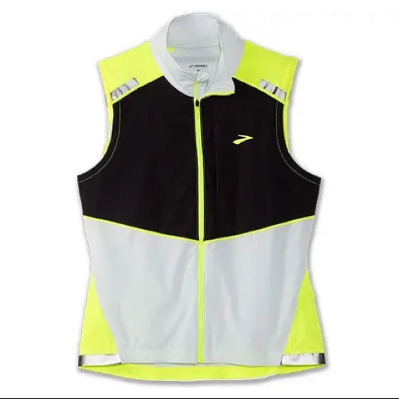 Brooks Jackets & Blazers - Women’s Brooks Carbonite Vest Icey gray black nightlife Size medium reflective